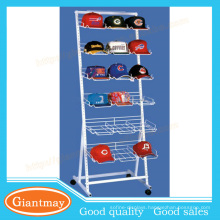 6 tiers movable simple design hat display rack for retail store